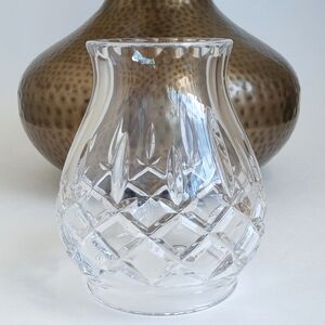 Vintage Beautifully Etched Glass Candle Topper 5” Tall